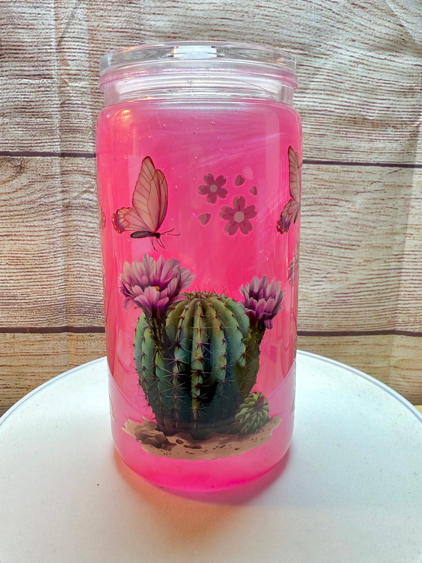 Cactus Pink Snow Globe Tumbler