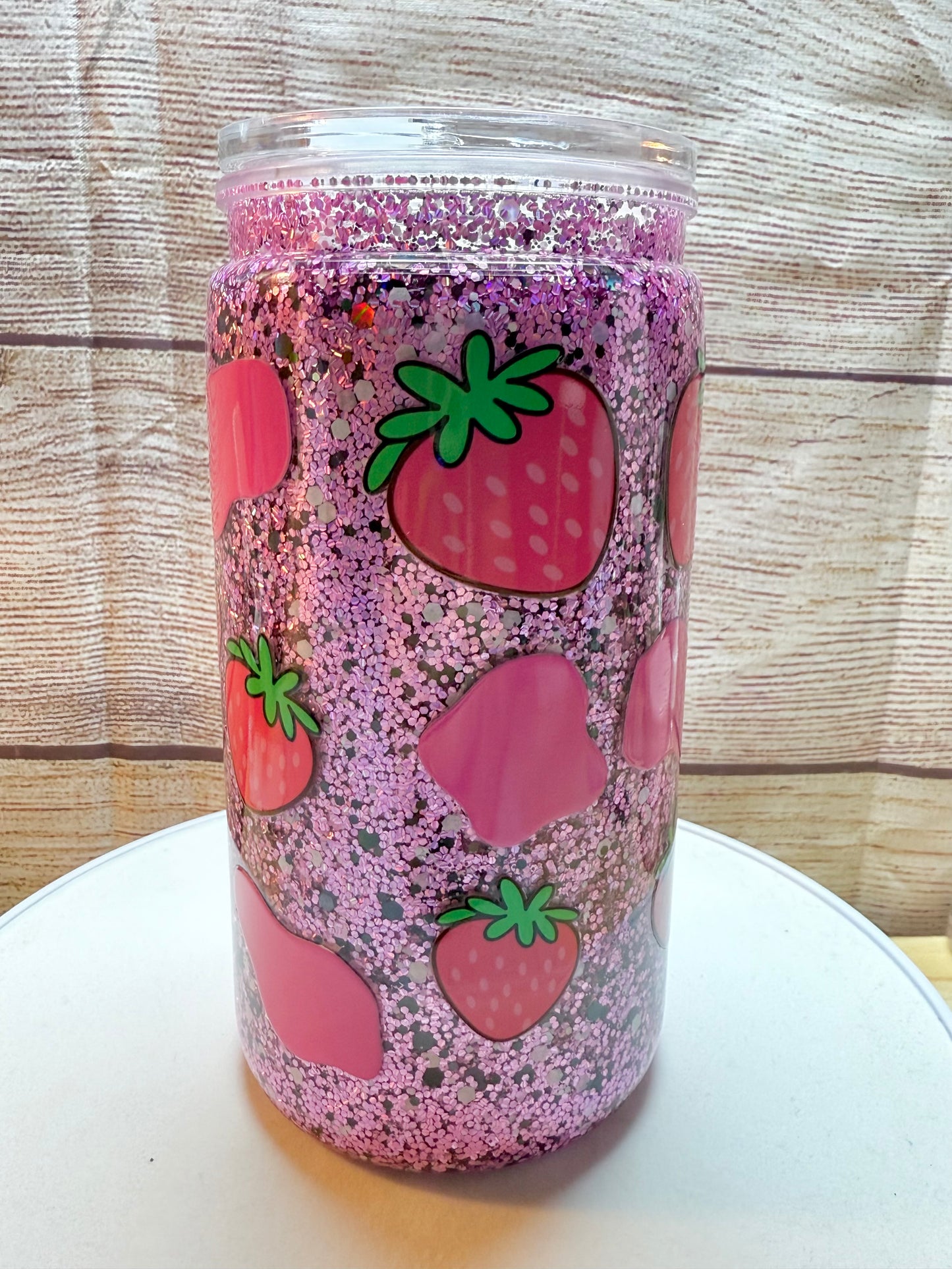 Strawberry Cow Snow Globe Tumbler