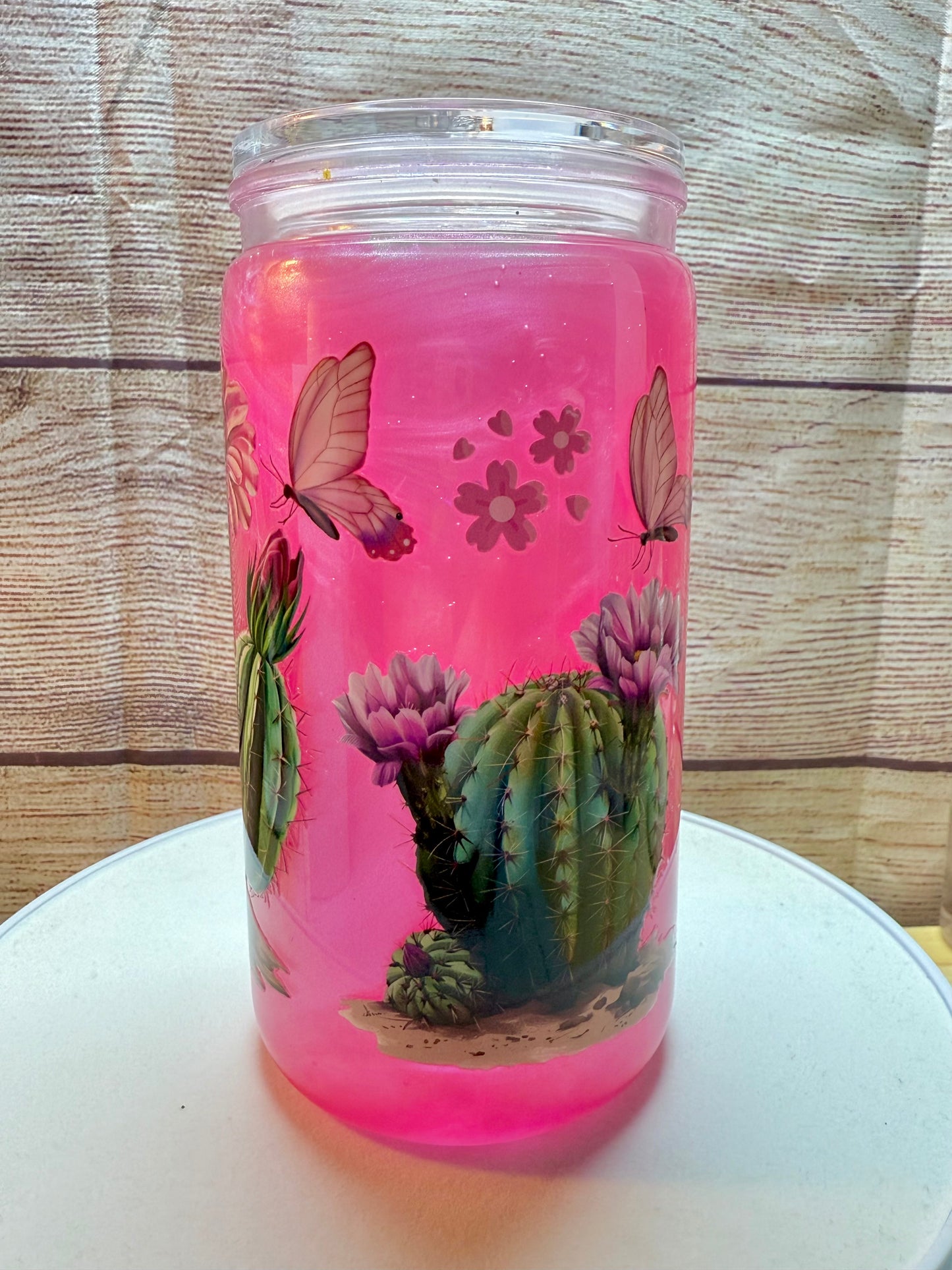 Cactus Pink Snow Globe Tumbler