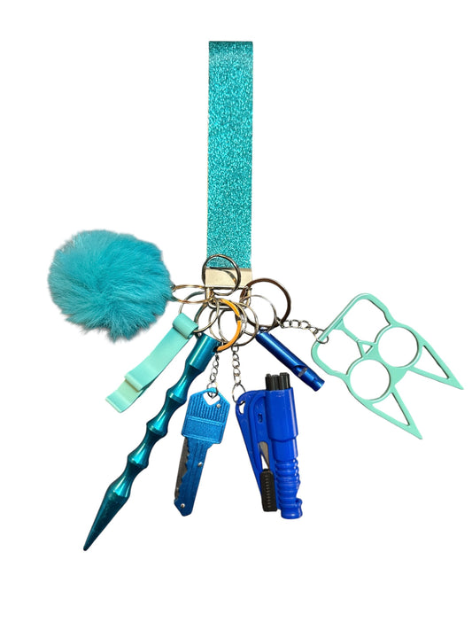 Blue/Teal Safety Keychain