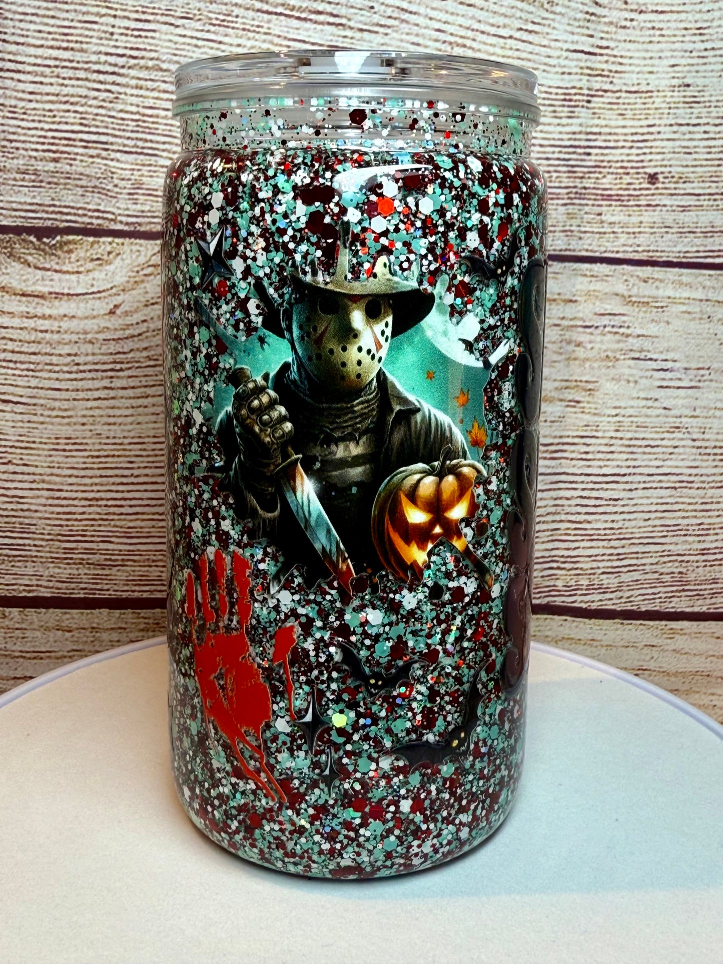 Spooky Horror Snow Globe Tumbler