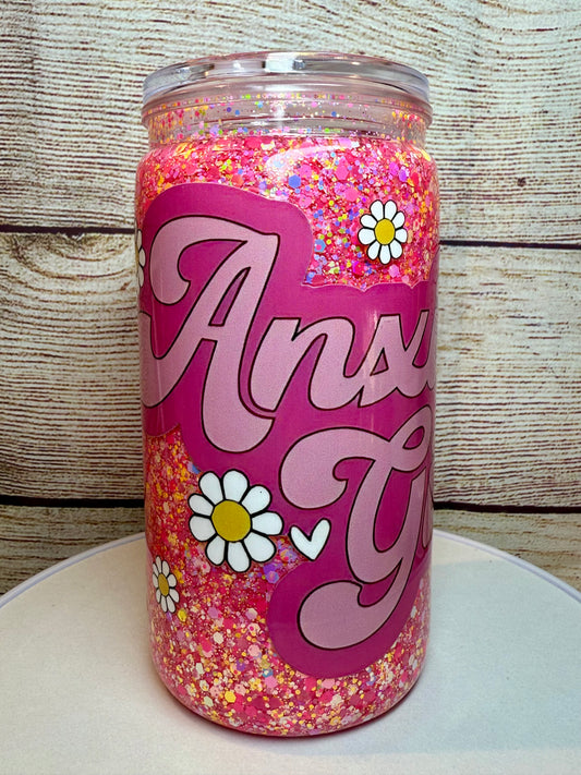 Anxious Girly Snow Globe Tumbler