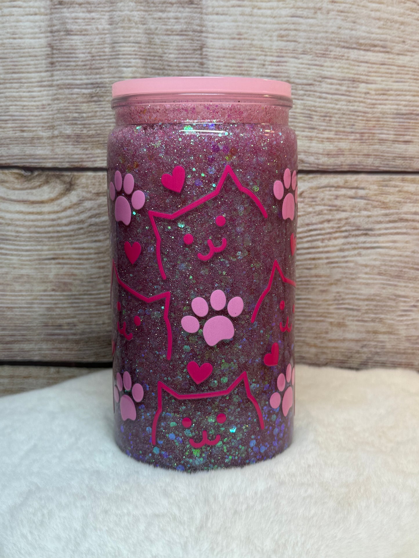 Cat and Paws Snow Globe Tumbler