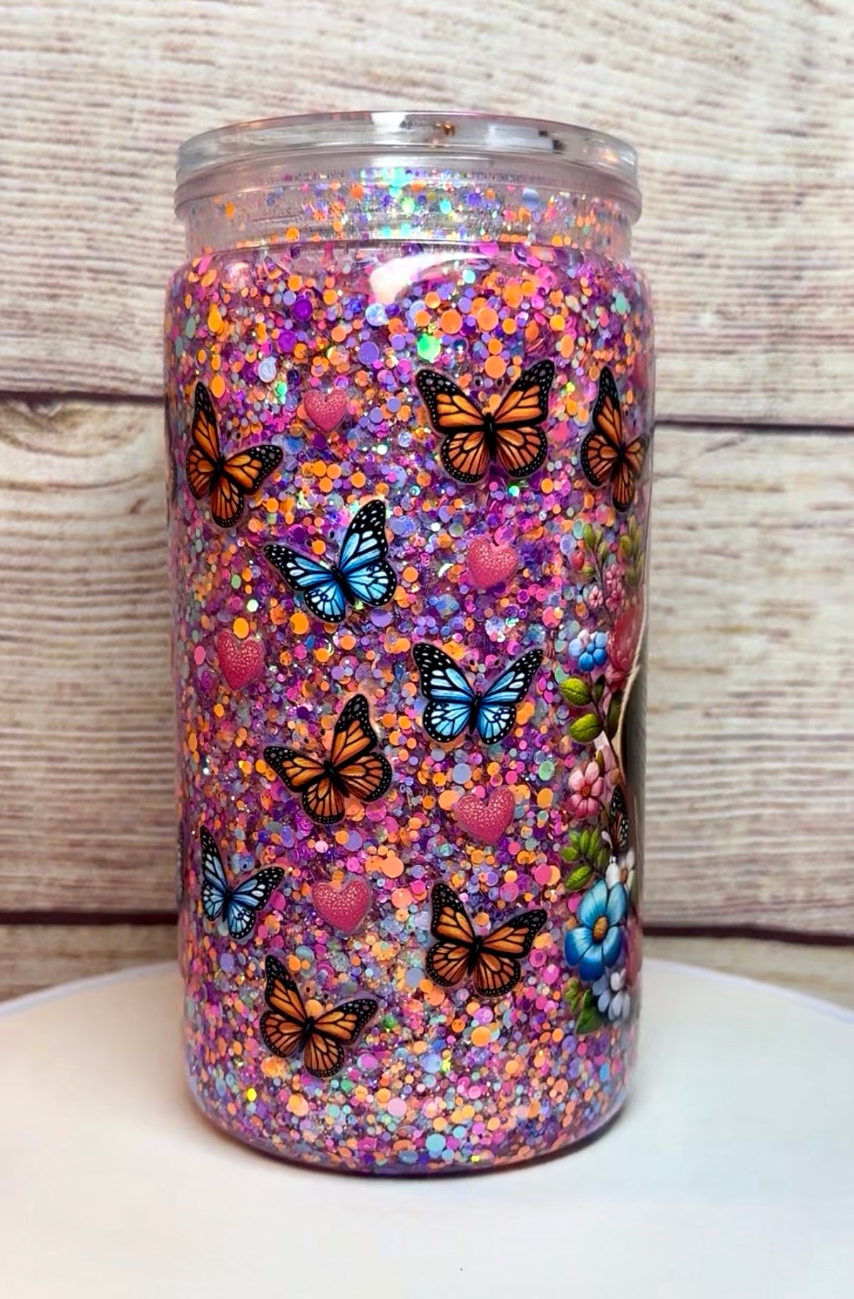 Panda Bear and Butterflies 16oz tumbler