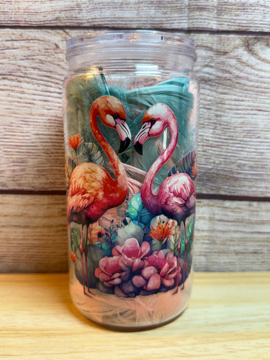 Peacock Tumbler with Feathers
