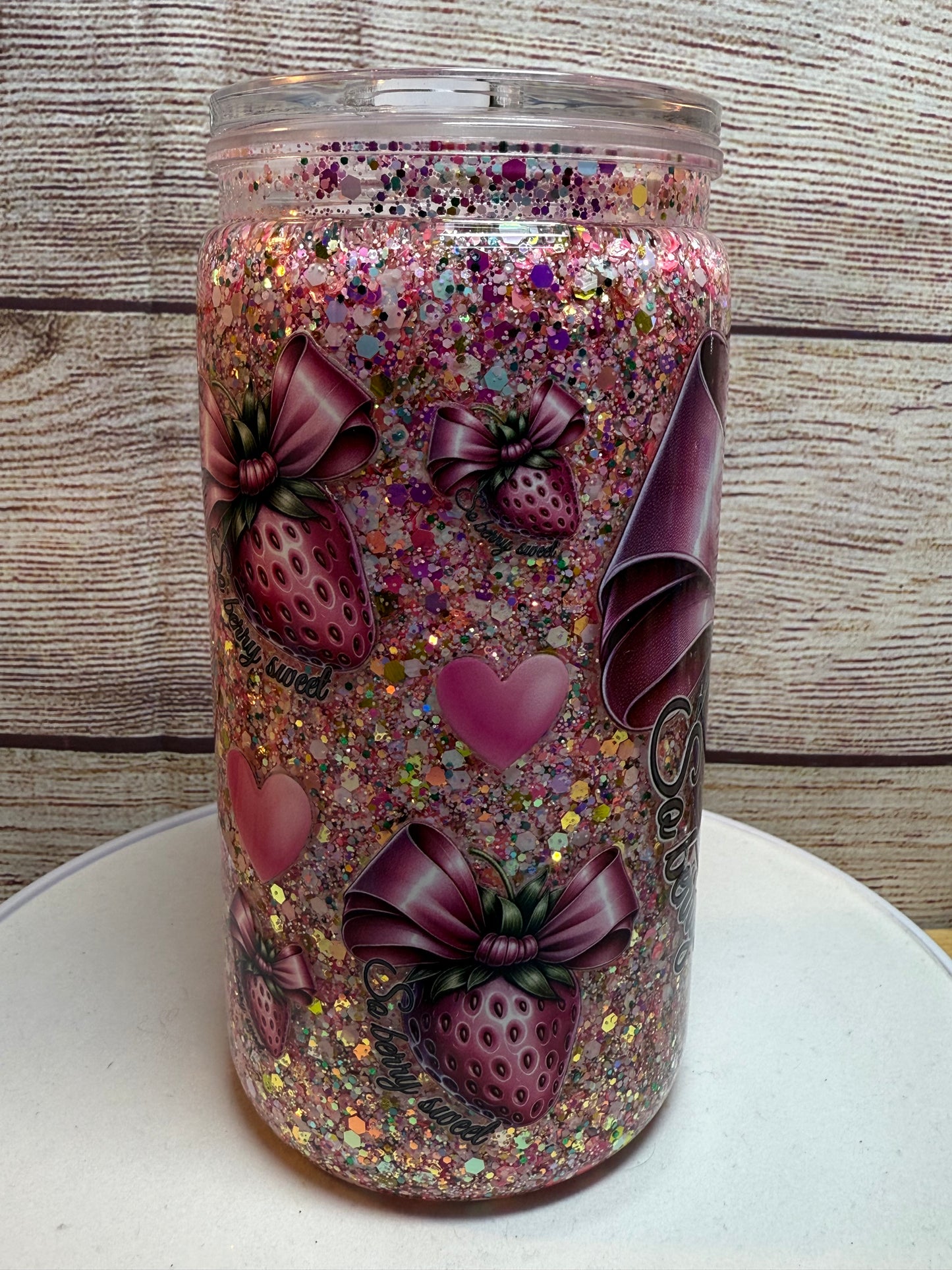 So Berry Sweet snow globe tumbler