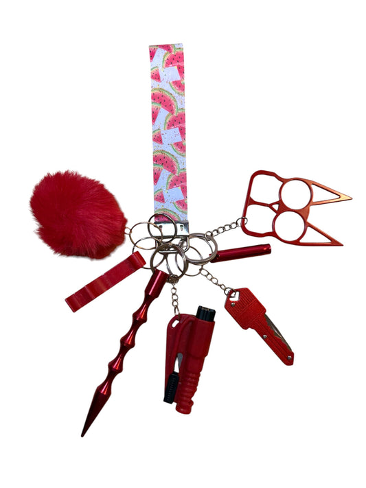 Red Watermelon Safety Keychain
