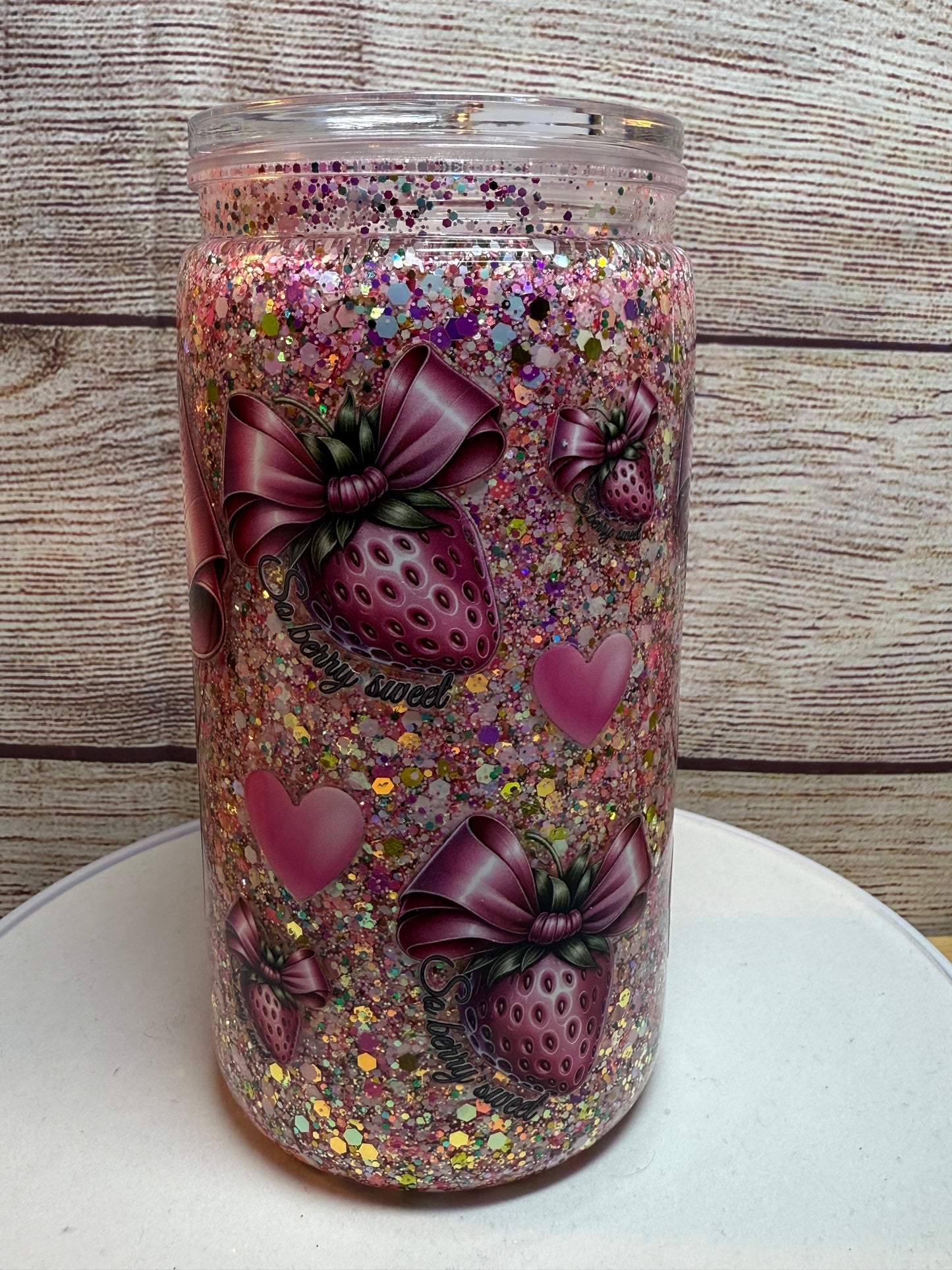 So Berry Sweet snow globe tumbler