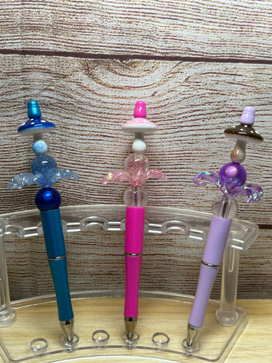 Flower & Mushroom Pens - Set of 3