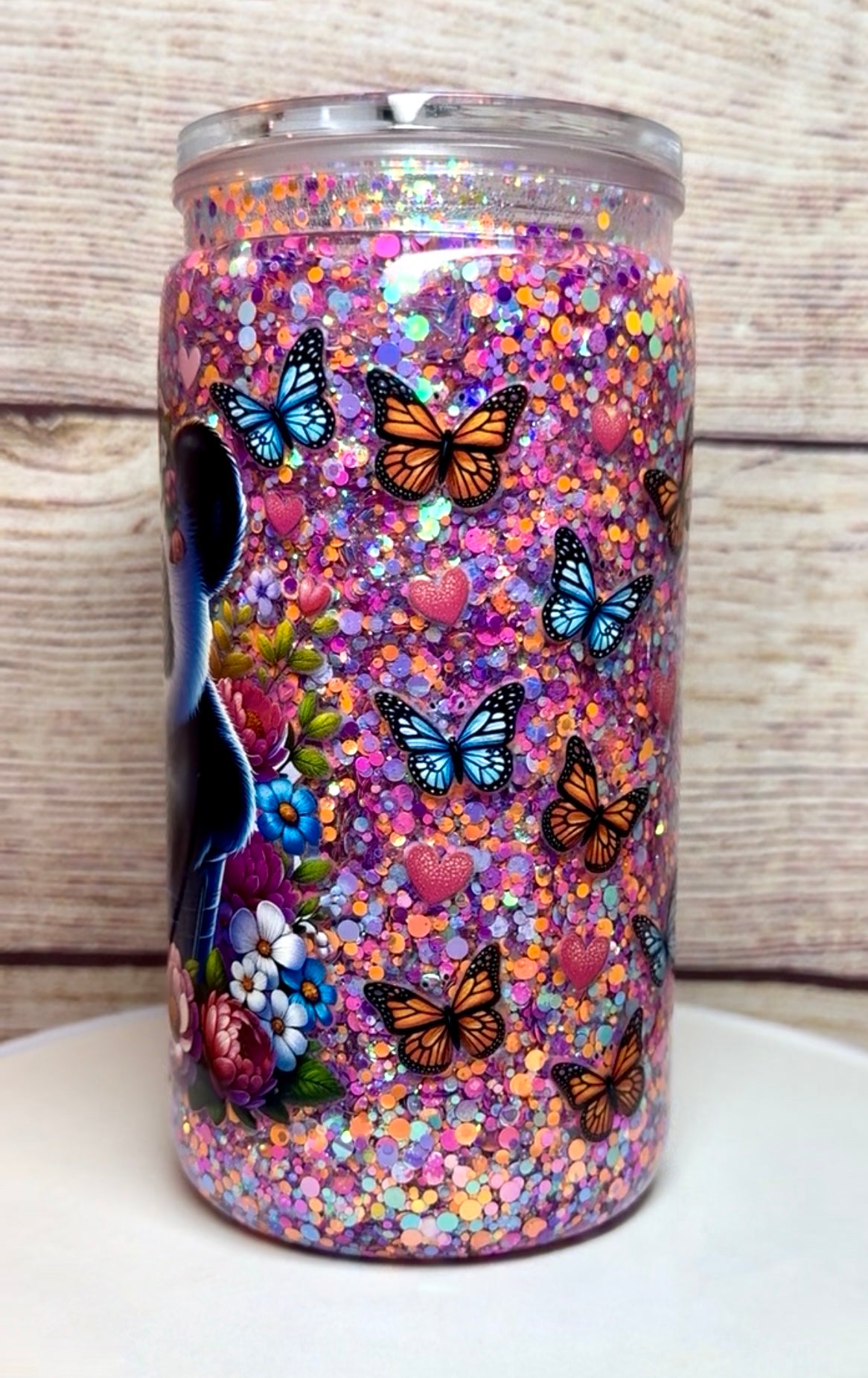 Panda Bear and Butterflies 16oz tumbler