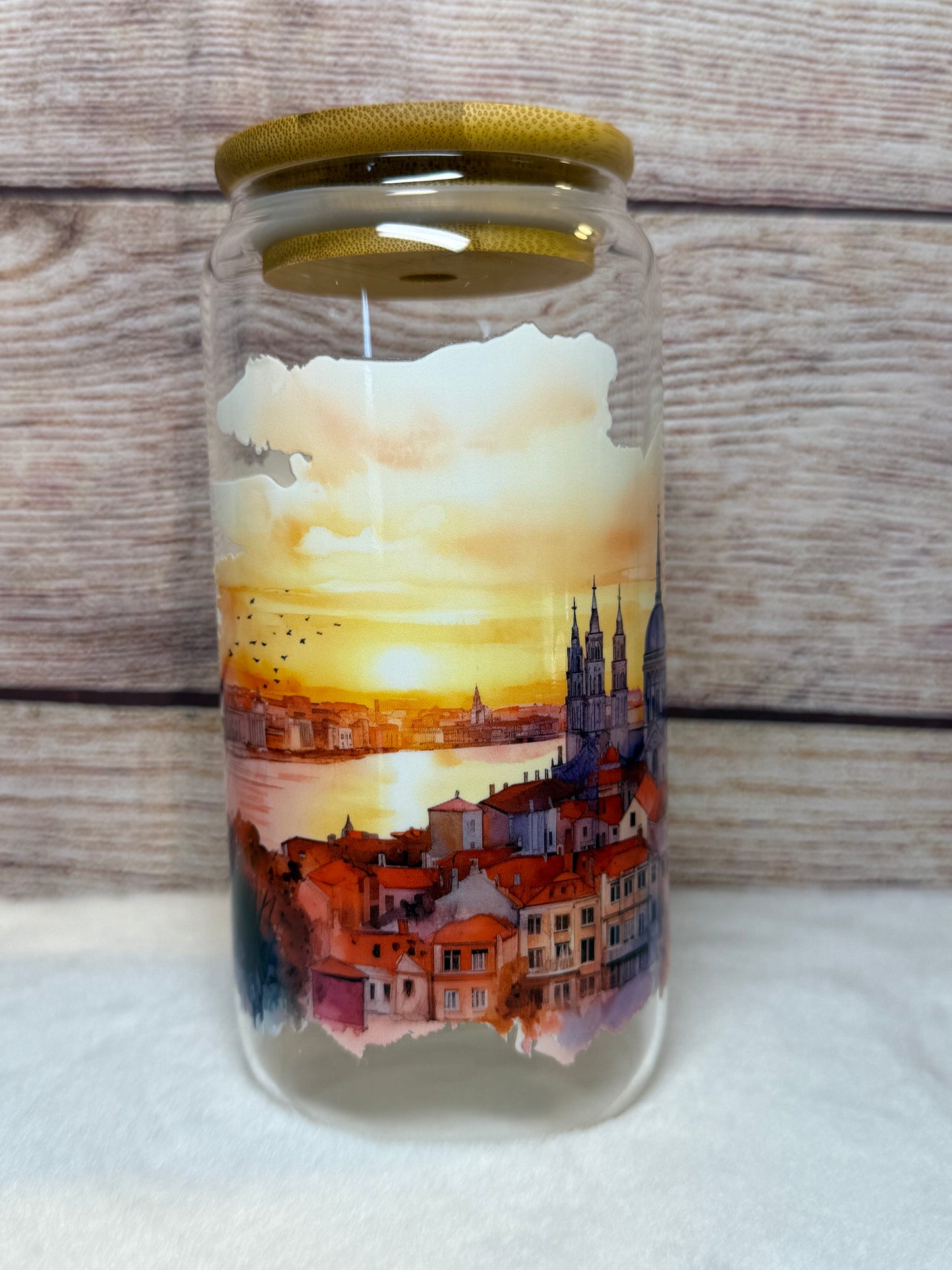 Scenic Boats Glass Tumbler