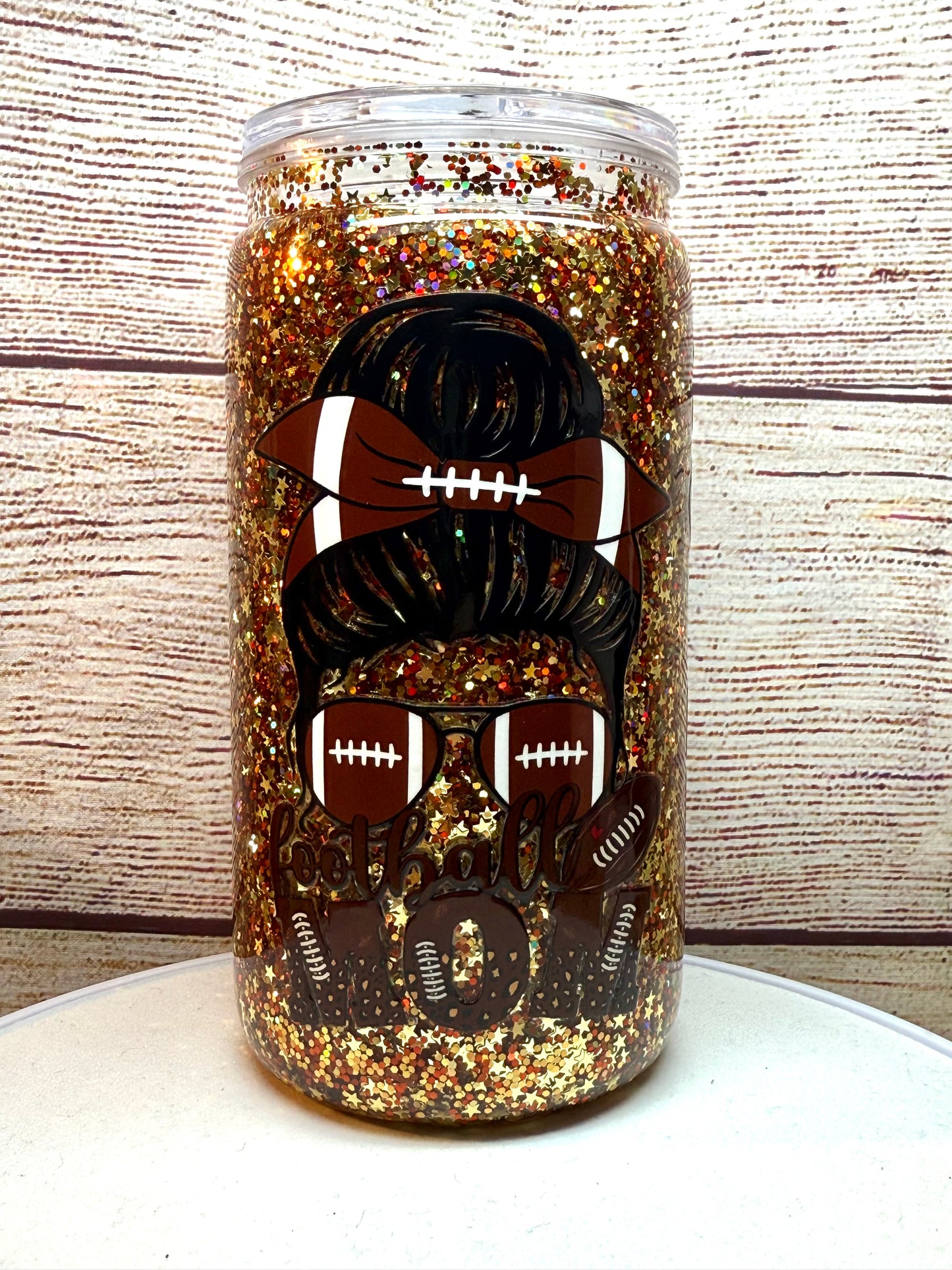 Football Mom Snow Globe Tumbler