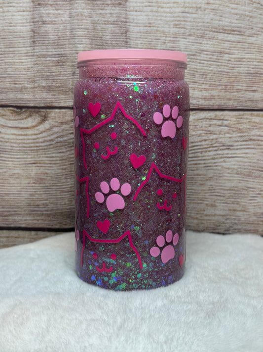 Cat and Paws Snow Globe Tumbler