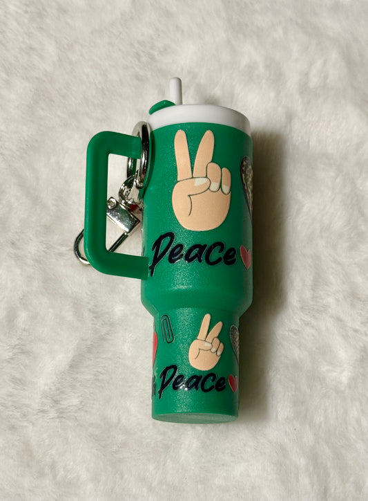 Peace, Love, Teach keychain