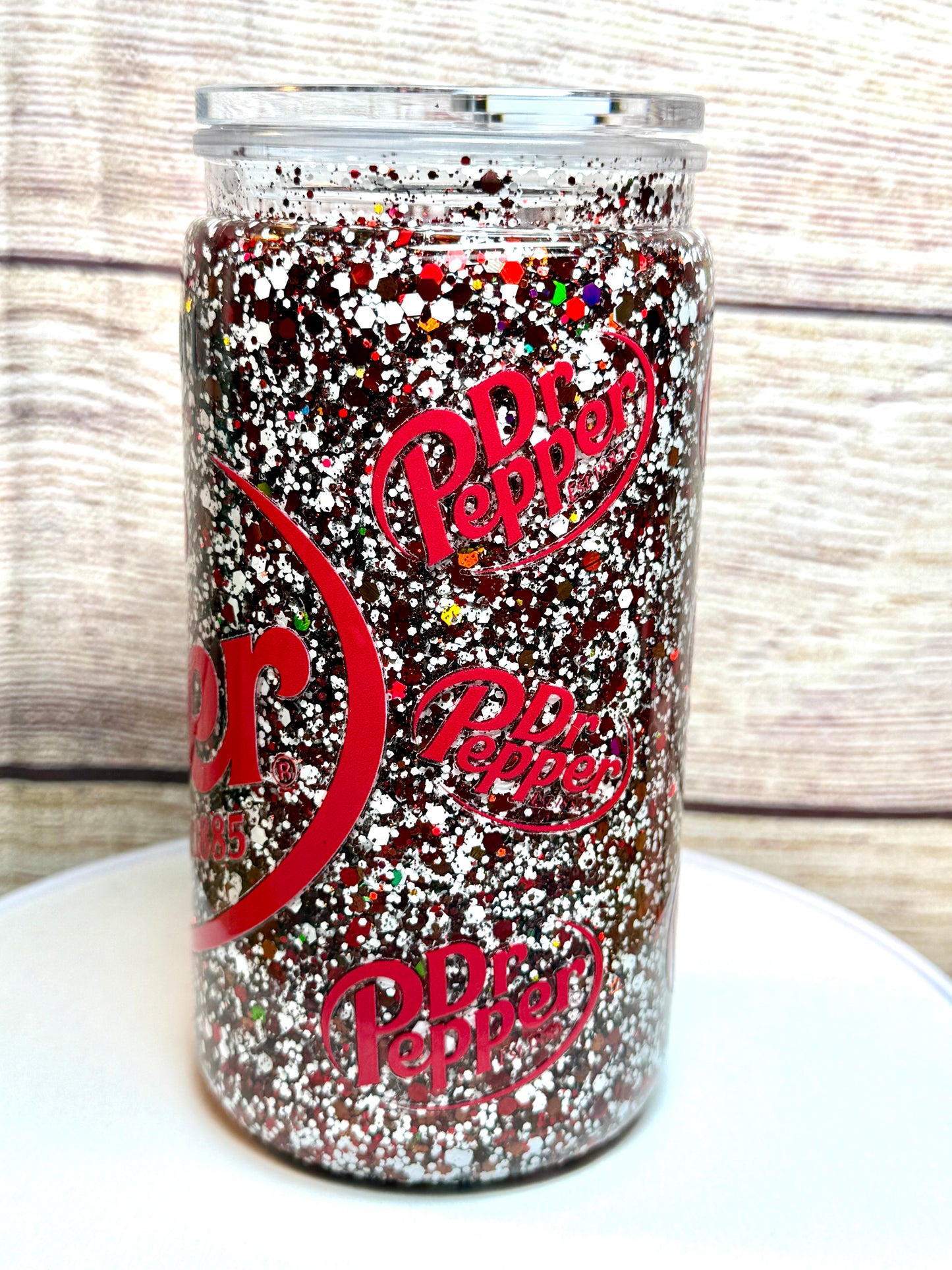 Emotional support Dr. Pepper 16 oz snow globe tumbler