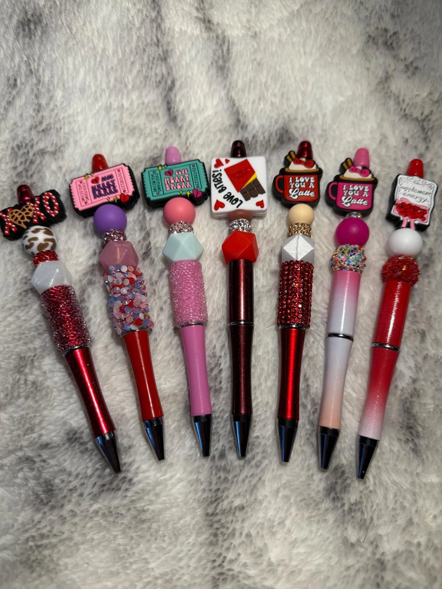Valentine's Day Beaded Pens